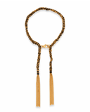 Black and gold silk tassel bracelet