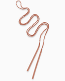 Pink silk tassel necklace in rose gold