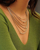 Close-up of a multiple chain gold necklace