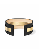 Statement black leather cuff bracelet for women.