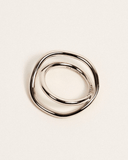 Silver ring beige background