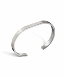 Silver bangle bracelet on a white background