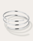 Silver bangle on a white background