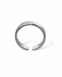 Silver brushed ring on a white background