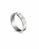 Silver brushed ring on a white background