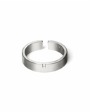 Silver brushed ring on a white background