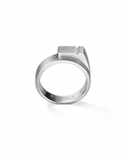Silver matte ring on a white background