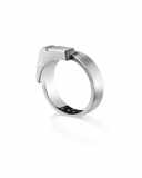 Silver matte ring on a white background