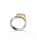 Two-tone ring with gold and silver on a white background
